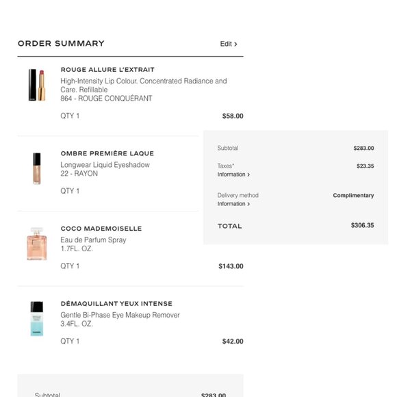 NEW CHANEL COCO MADEMOISELLE, Rouge Lipstick, LAQUE Eyeshadow (value $283+) - Picture 6 of 7